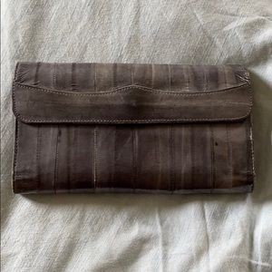 Genuine eel skin wallet and checkbook cover